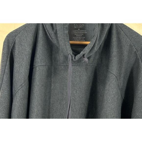 Tahari Sport Funnel Poncho/Cape Gray‎ Cotton Knit Jacket Size M - Picture 7 of 7